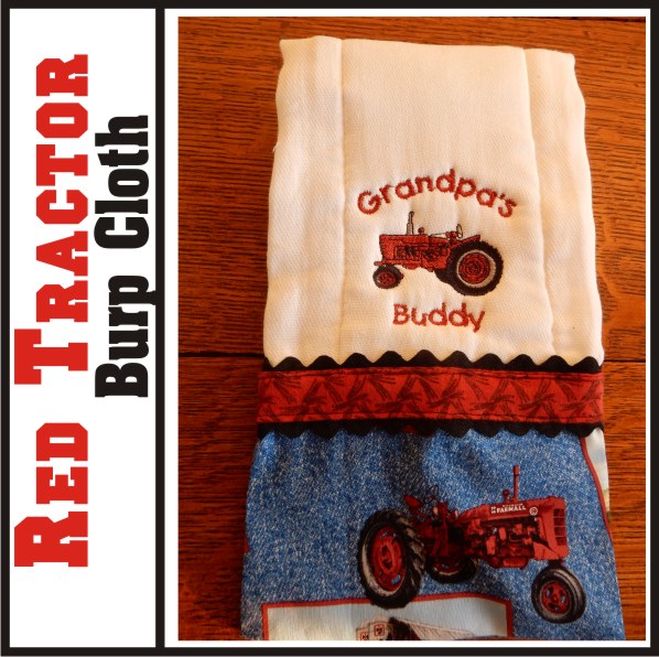 Red Tractor Burp Cloth