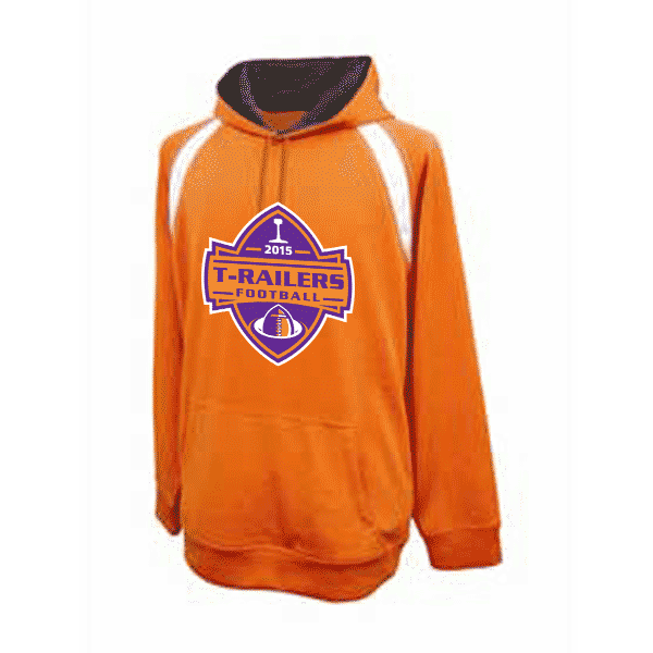 Orange performance fleece hoodie