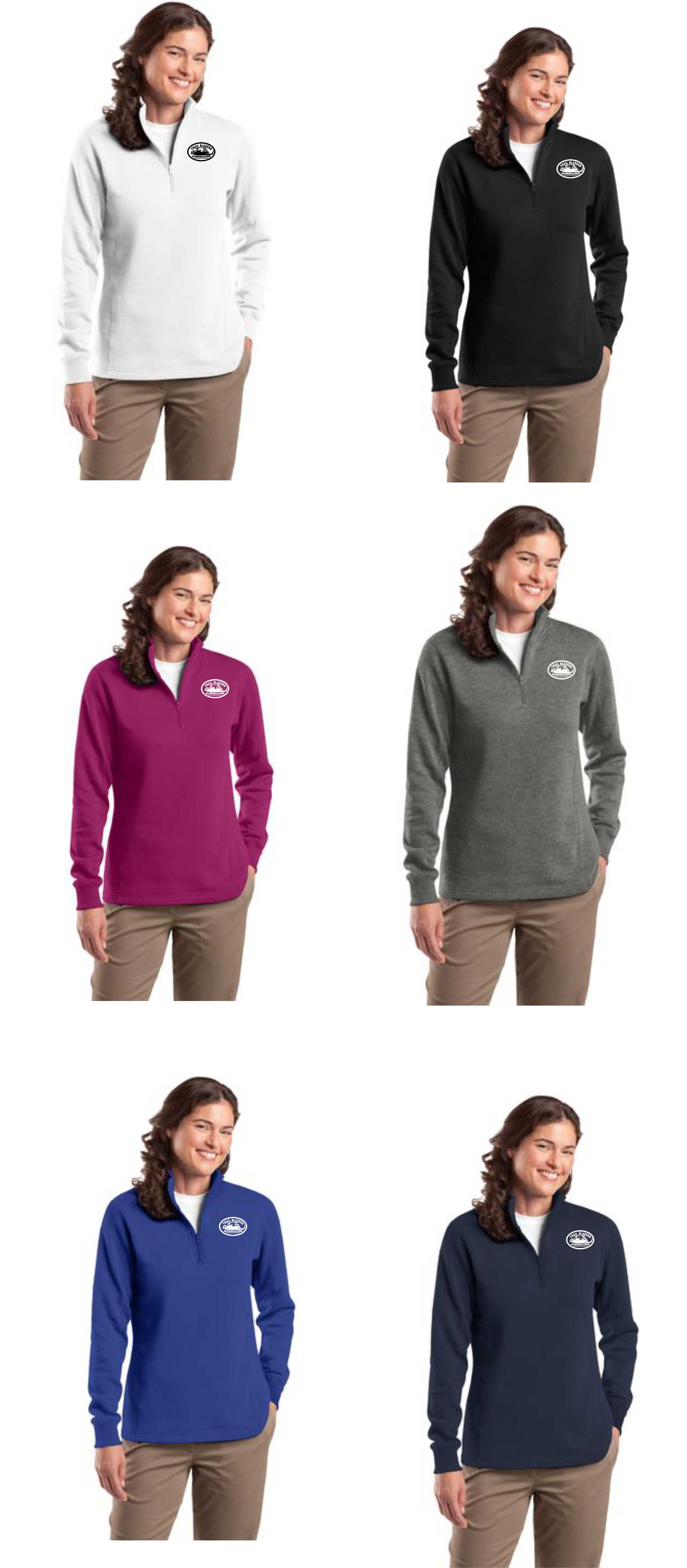 Ladies 1/4 Zip Sweatshirt with Embroidered Logo