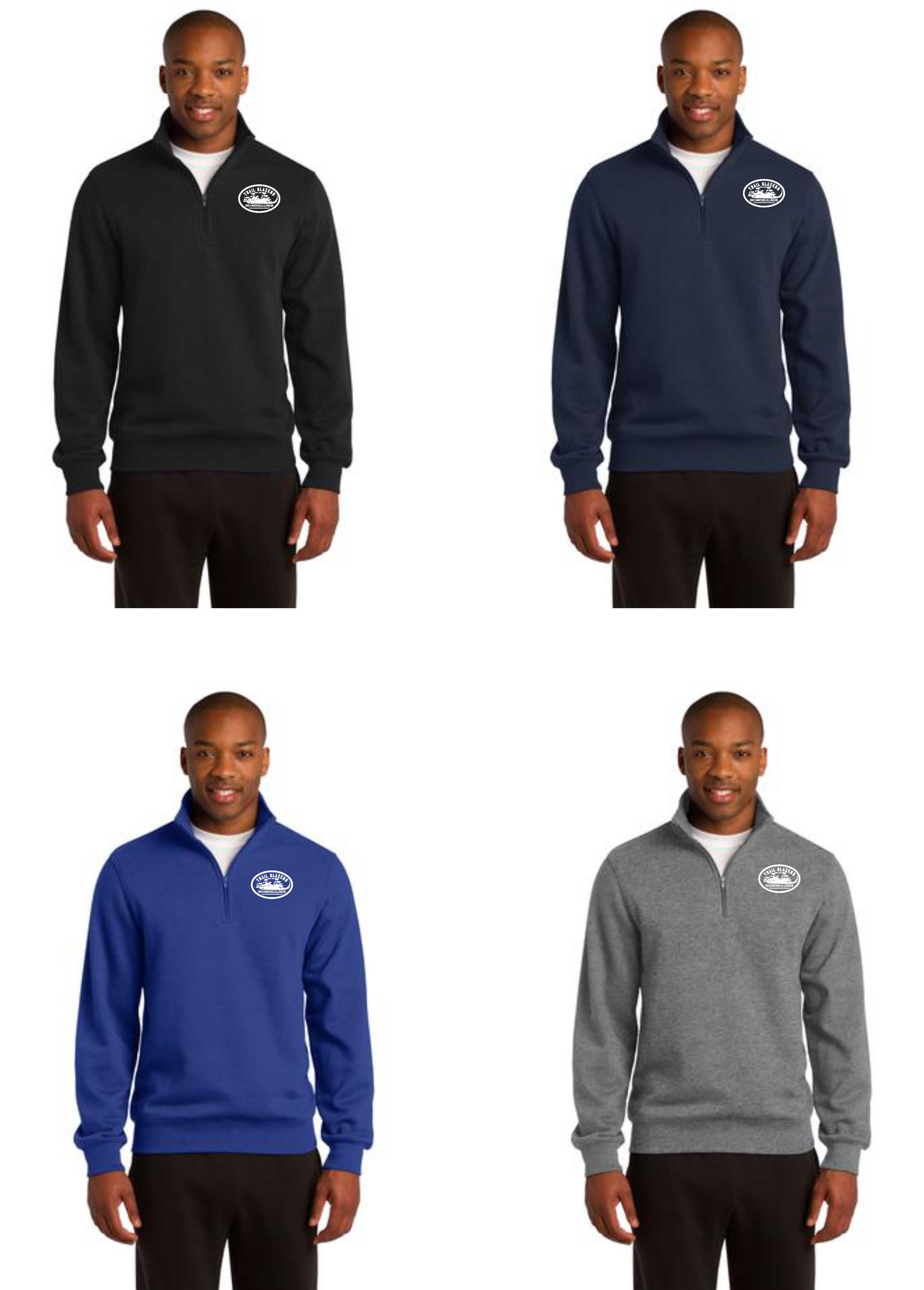 Men's 1/4 Zip Sweatshirt with Embroidered Logo