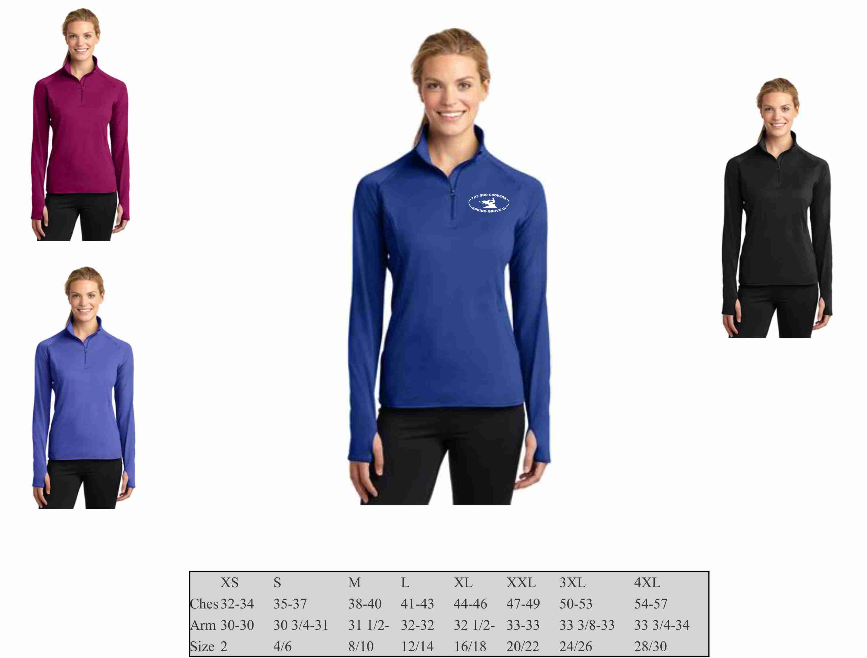 Ladies Sport Wick Stretch 1/2 Zip Pullover with Embroidered Logo