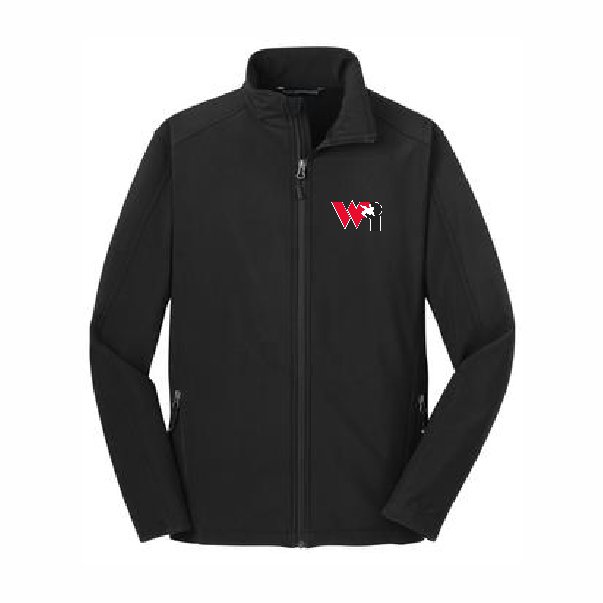 Unisex Soft Shell Jacket<br>Black<br>Embroidered Crest Logo