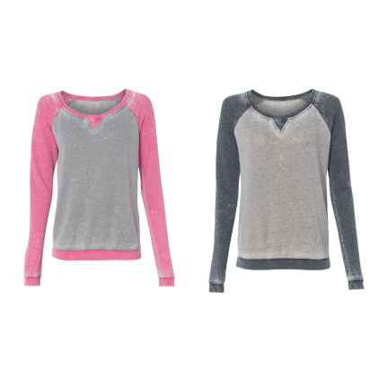 J. America - Ladies' Zen Fleece Raglan Sleeve Crewneck Sweatshirt - 8927