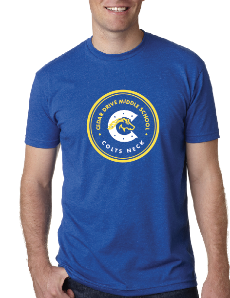 A3) Royal Blue Next Level Tee CEDAR DRIVE MIDDLE SCHOOL