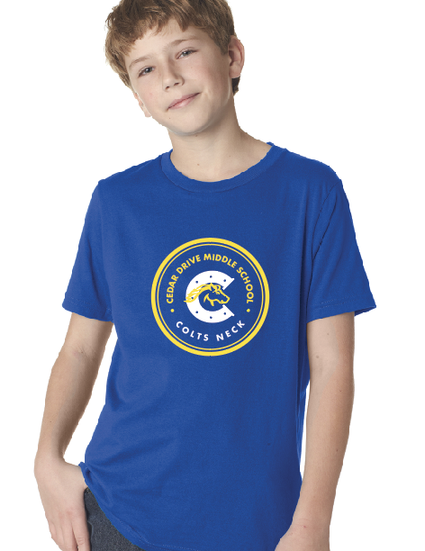 B3) Royal Blue (Youth) Next Level Tee CEDAR DRIVE MIDDLE SCHOOL
