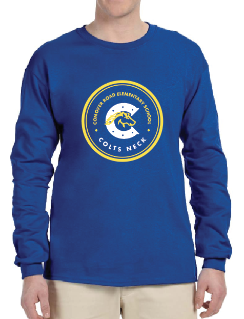 G2) Royal Blue Gildan Long Sleeve CONOVER ROAD ELEMENTARY SCHOOL
