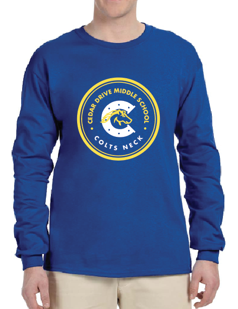 G3) Royal Blue Gildan Long Sleeve Cedar Drive Middle School