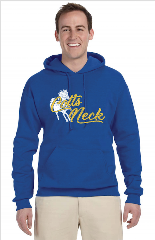 L) Royal Blue (Adult/Youth) Jerzee Hooded Sweatshirt ALL COLTS NECK SCHOOLS