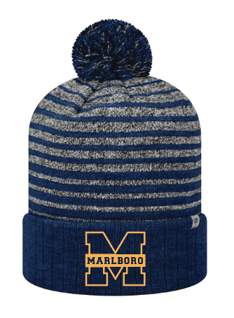 M) Top of the World Ritz Knit Cap, Navy, Embroidered (Gold Thread)
