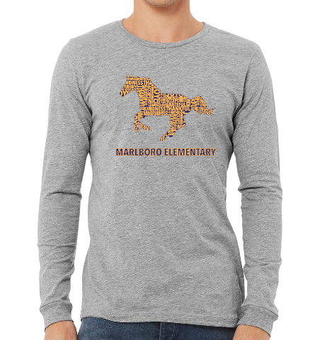 I) Bella + Canvas Long Sleeve T-Shirt, Heather Grey