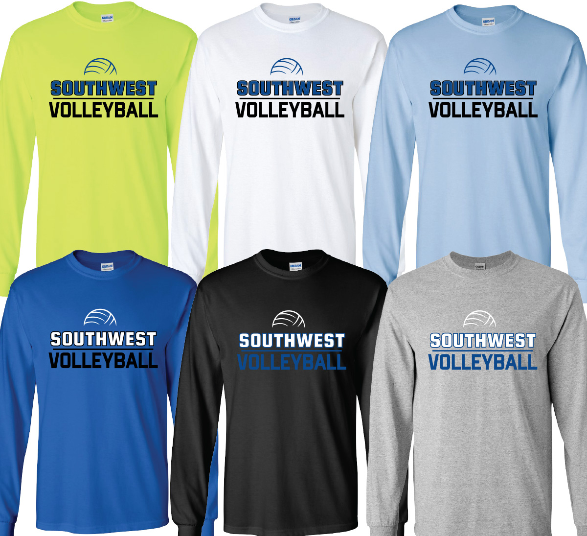 Long Sleeve T Shirt SWVBC Volleyball logo