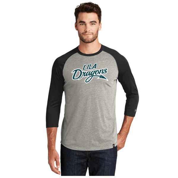 SKU NEA104: New Era Heritage Blend 3/4 Sleeve Baseball