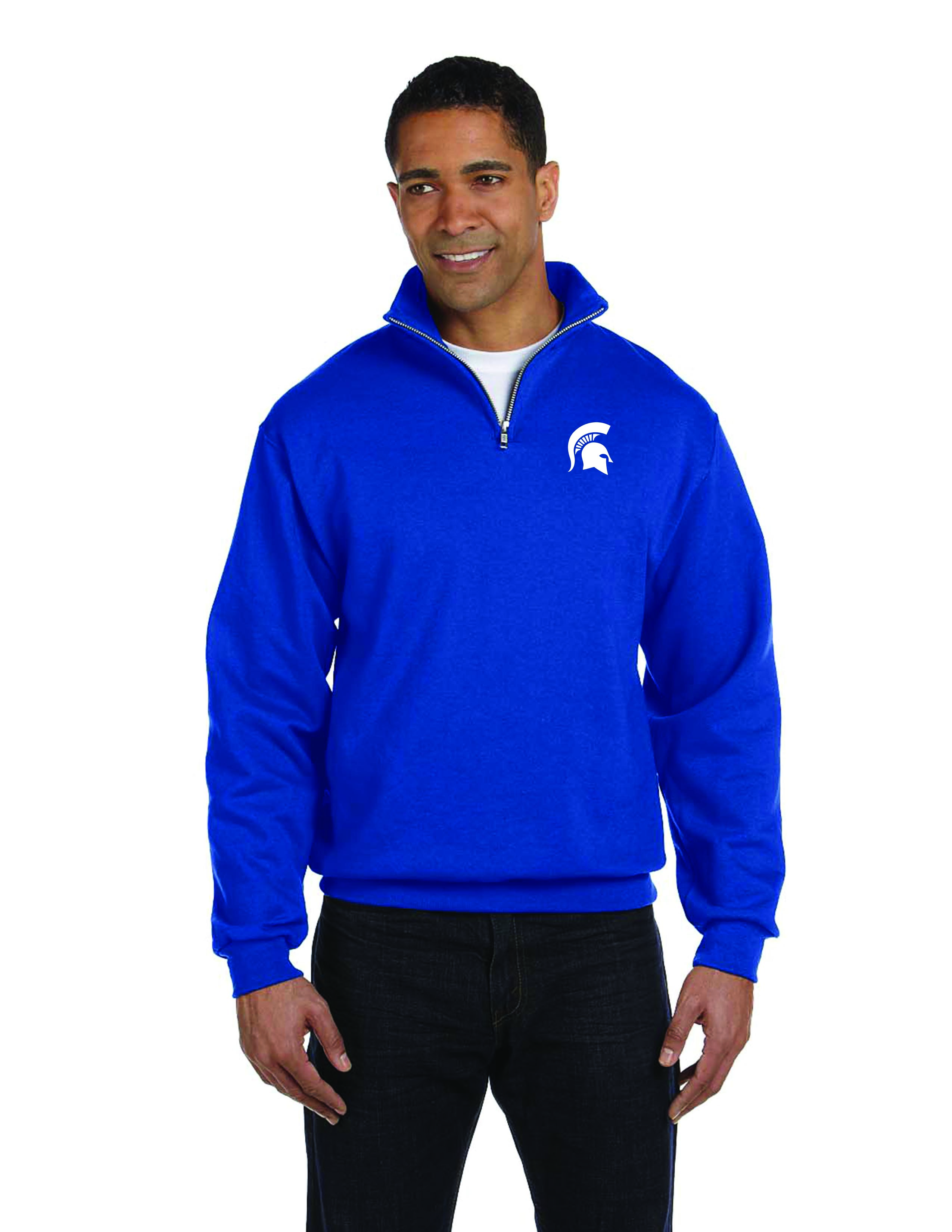 995M - Adult Quarter-Zip Cadet Collar Sweatshirt