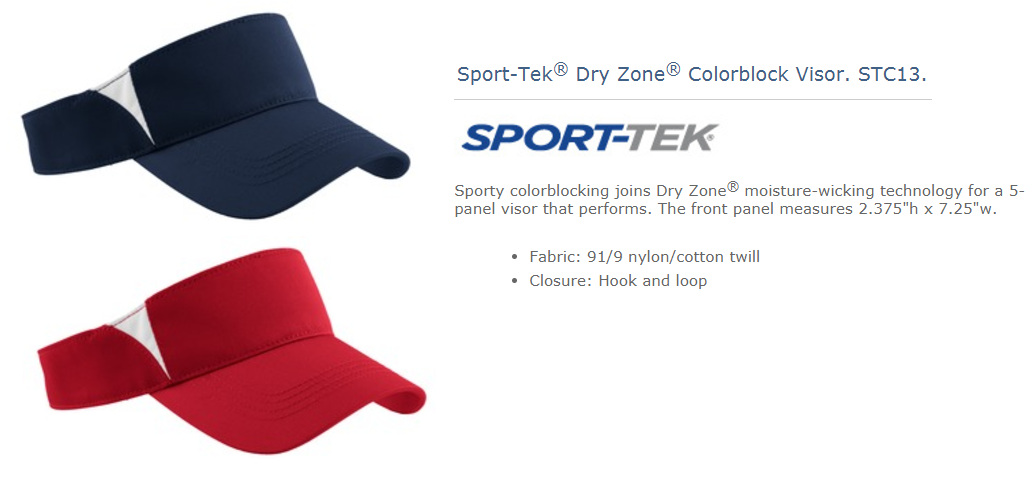 Visor- Sport-Tek® Dry Zone® Colorblock Visor. STC13