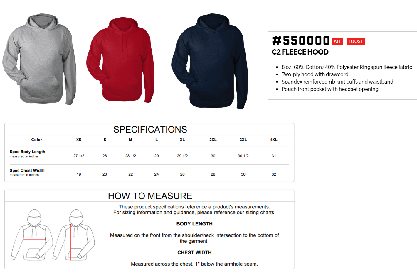 Adult Hoodie 550000
