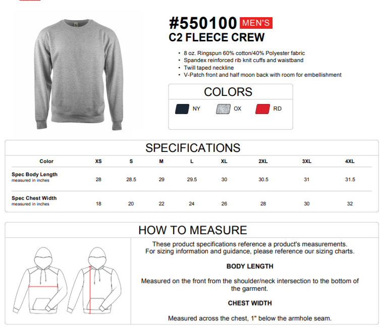 Adult Crew 550100
