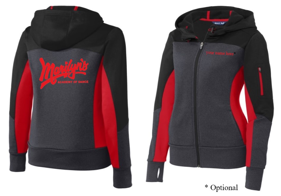 Sport-Tek Ladies Tech Fleece Colorblock Full-Zip Hooded Jacket LST245 (No Children Sizes Available)