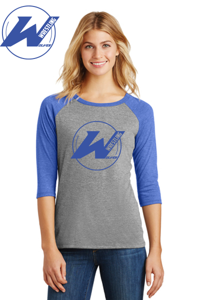 District Made Ladies Perfect Tri 3/4-Sleeve Raglan