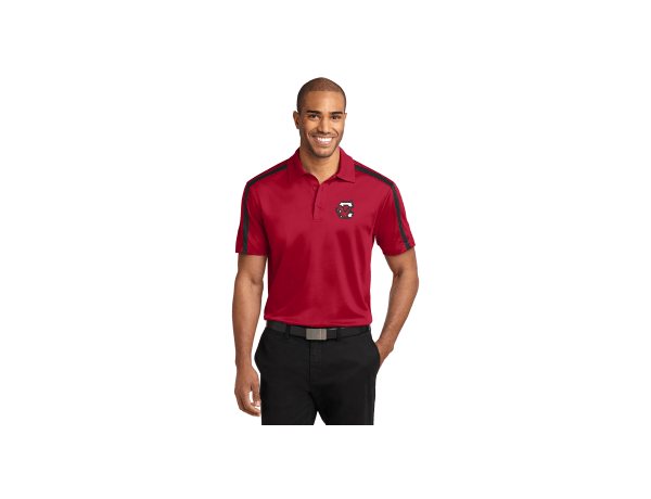 Port Authority Silk Touch Performance Colorblock Stripe Polo with Embroidery