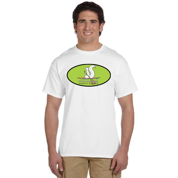 T Shirt White with Green Logo