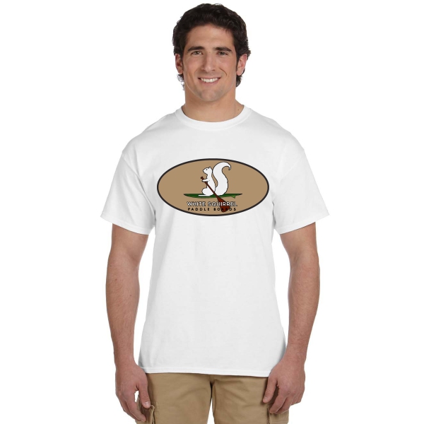 T Shirt White with Brown Logo