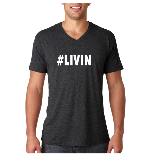 c-Men's tri-blend v-neck tee (NL6040)