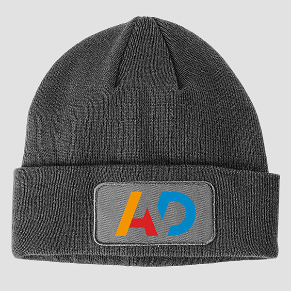 Y0. PCBA527. Knit Patch Beanie.