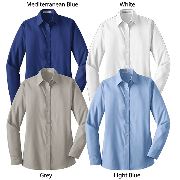 N. AL632 - Ladies' Long Sleeve Poplin Dress Shirt. Embroidered ACME logo on left chest.