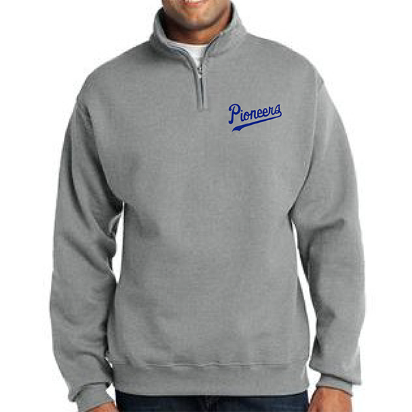 R. LS995M Adult 1/4 Zip Cadet Collar Sweatshirt.