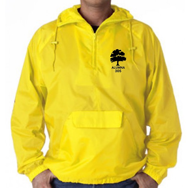 S. 8925E2 - Adult Embroidered 1/4 Zip Pullover Hooded Packaway Jacket.