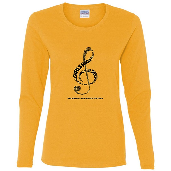 D4. 5400LCLEF - Ladies' Printed Long Sleeve T-Shirt.