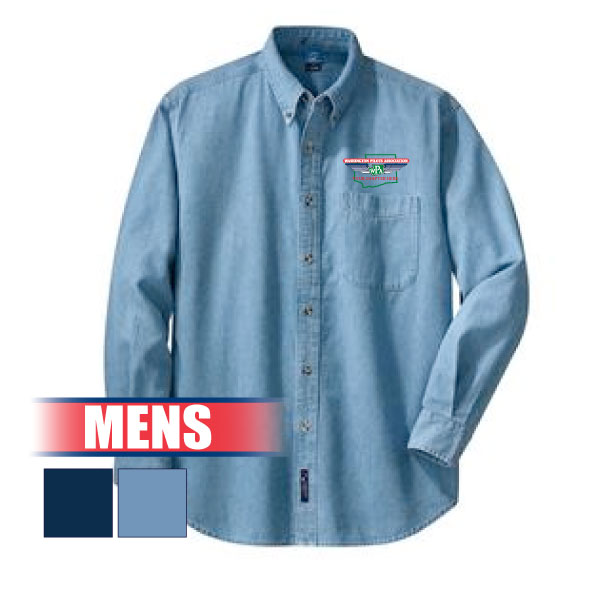 25-SP10 MENS Long Sleeve Value Denim Shirt