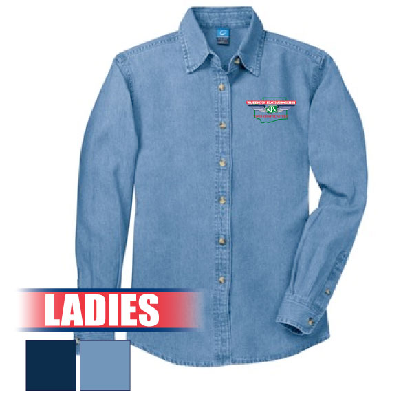 13-LSP10 LADIES Long Sleeve Value Denim Shirt