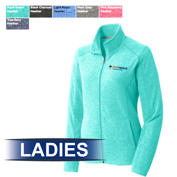 1-L235  LADIES -  Heather Microfleece Full-Zip Jacket