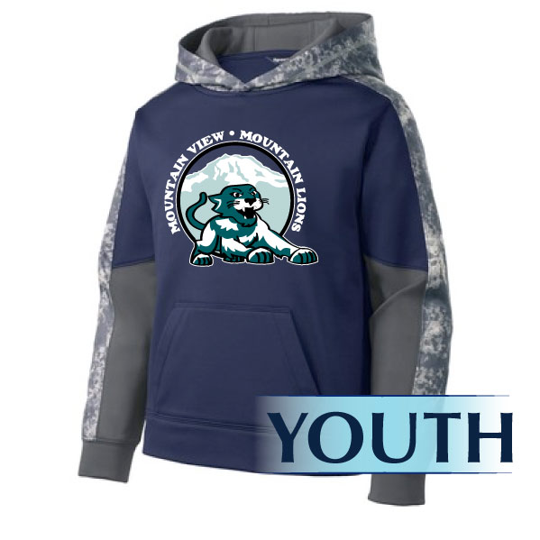 3-YST231 YOUTH Sport-Wick Mineral Freeze Fleece Colorblock Hooded Pullover
