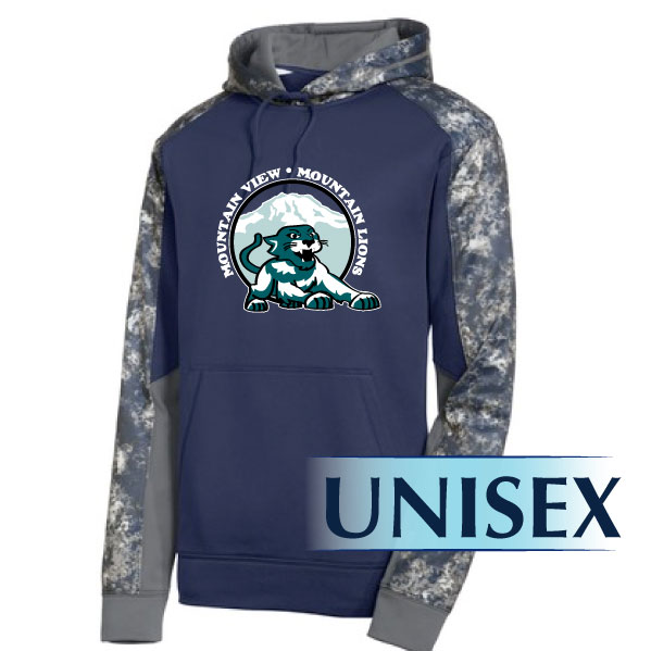 2-ST231 UNISEX Sport-Wick Mineral Freeze Fleece Colorblock Hooded Pullover