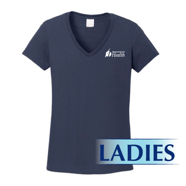 1-5V00L LADIES Heavy Cotton™ 100% Cotton V-Neck T-Shirt