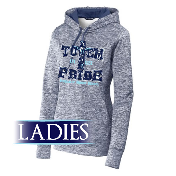 1-LST225 LADIES PosiCharge Electric Heather Fleece Hooded Pullover