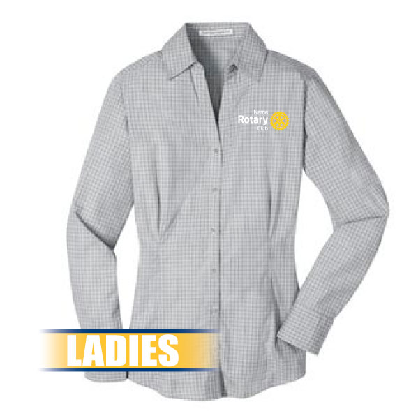 L639 Ladies Plaid Pattern Easy Care Shirt