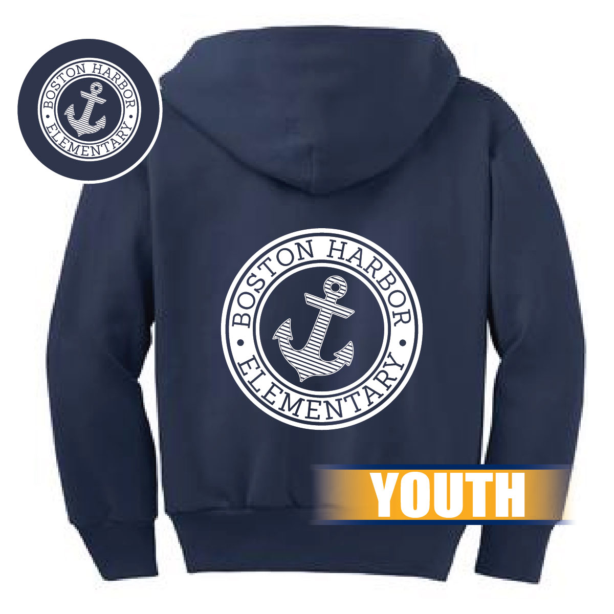 PC90YZH Youth Core Fleece Full-Zip Hooded Sweatshirt