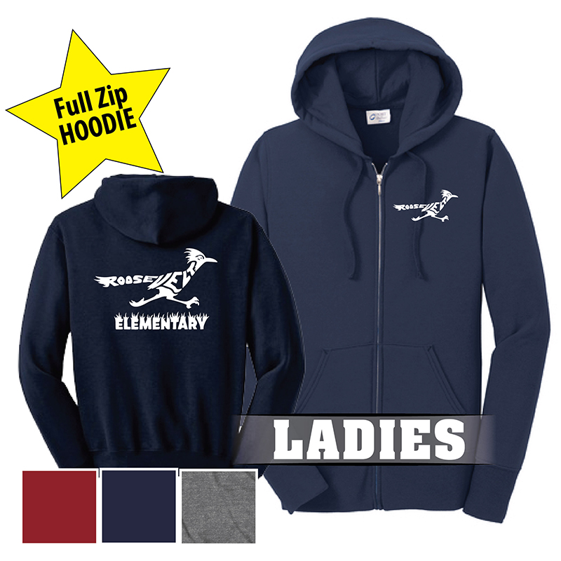 LPC78ZH Ladies Core Fleece Full-Zip Hooded Sweatshirt