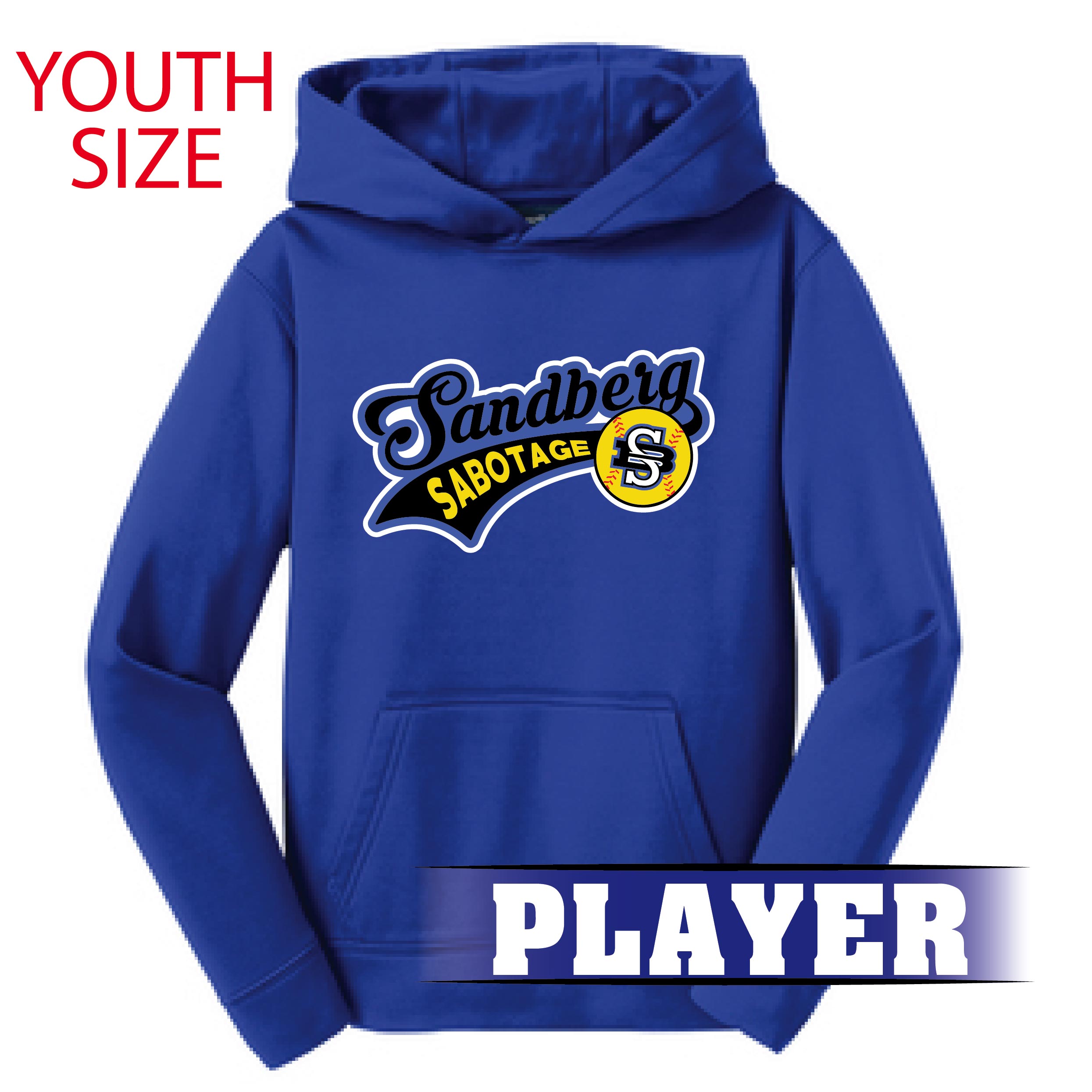 1-YST244 Youth Fleece Hooded Pullover