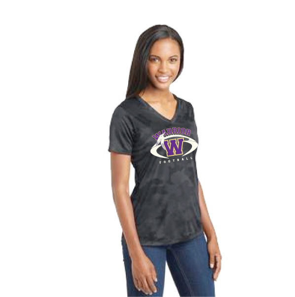 LST370 Ladies CamoHex Mositure Wicking V Neck Tee Traditional