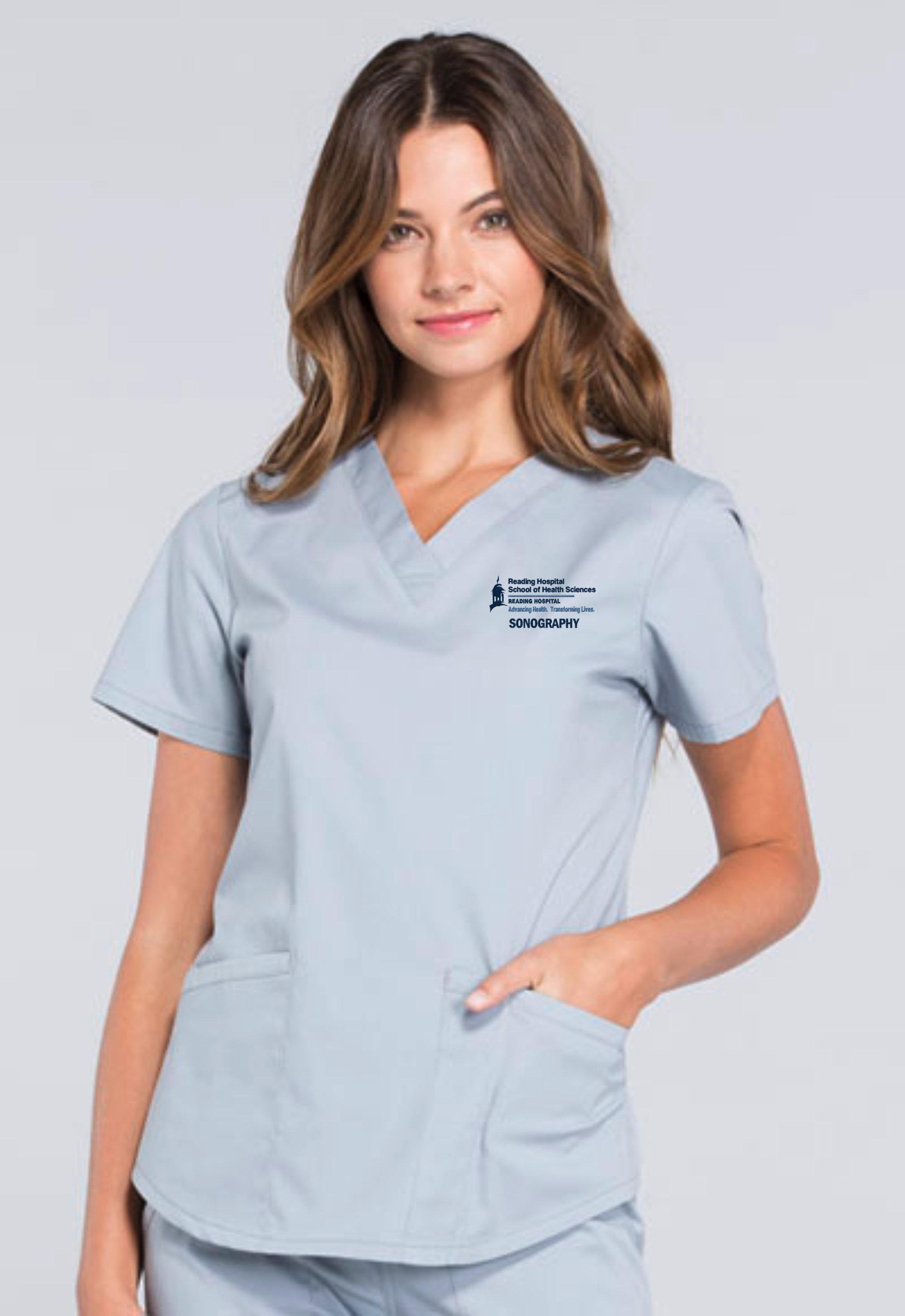 Cherokee Ladies 3% Spandex V-neck Scrub Top