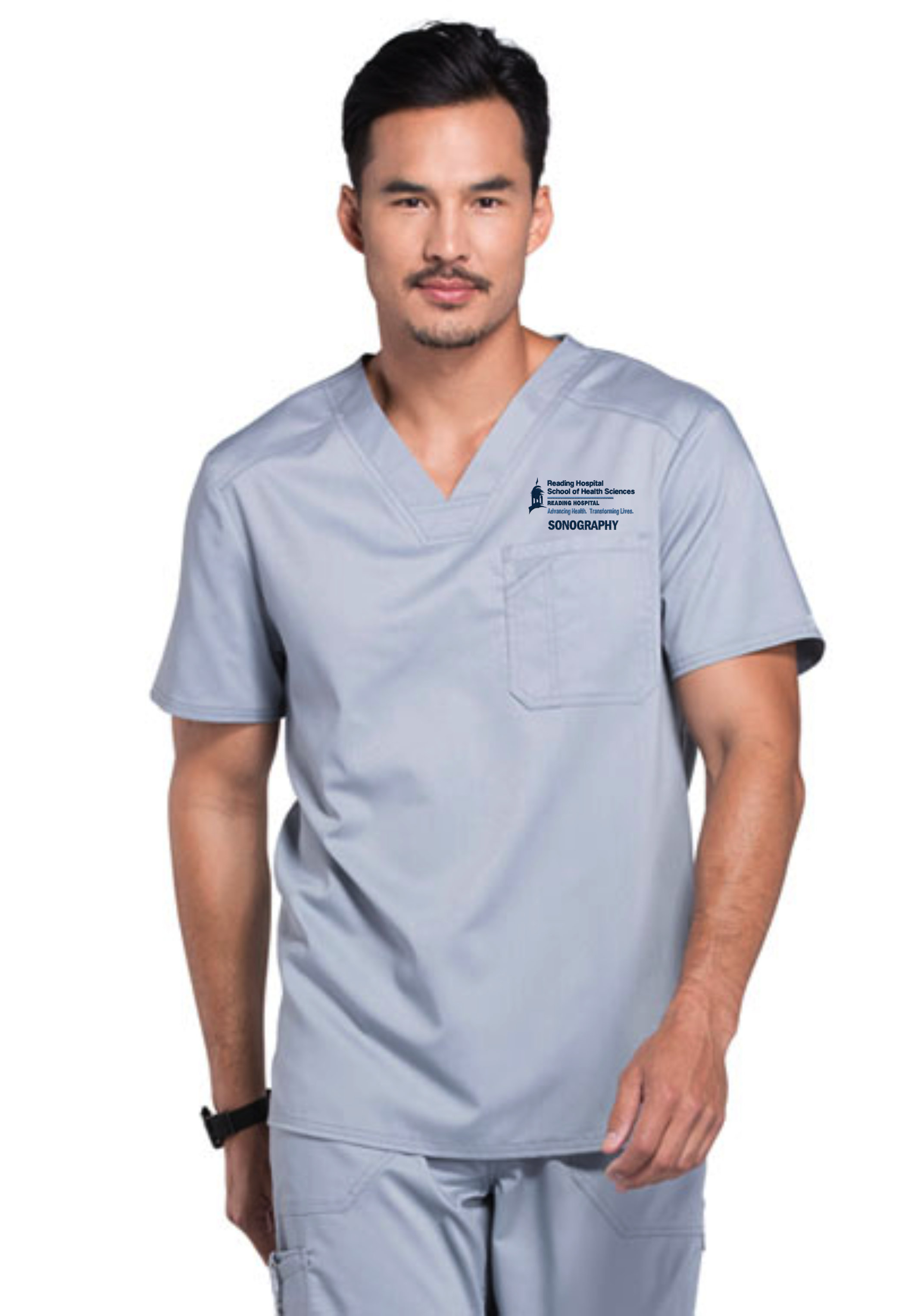 Cherokee Men's 2% Spandex V-neck Scrub Top