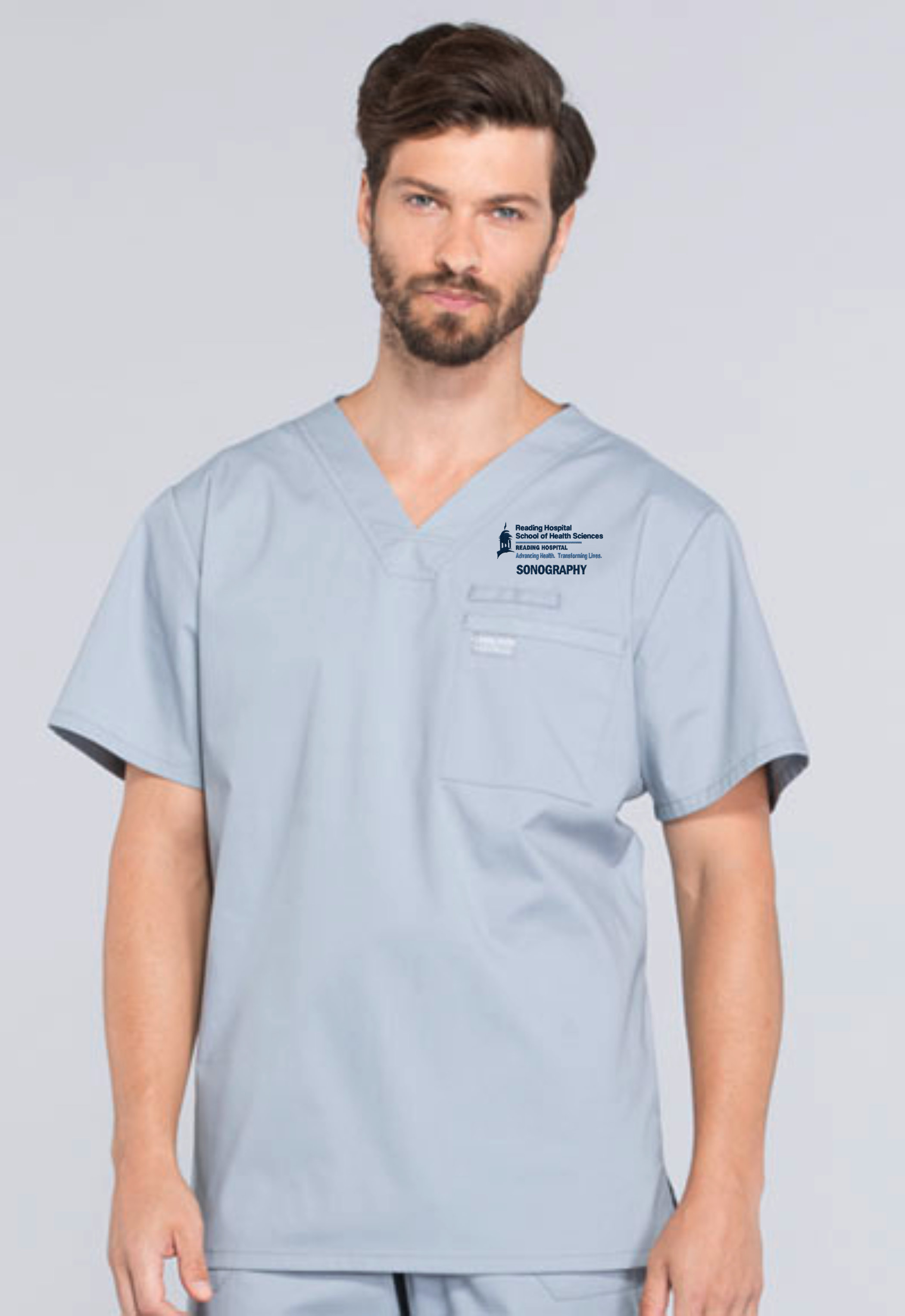Cherokee Men's 3% Spandex V-neck Scrub Top