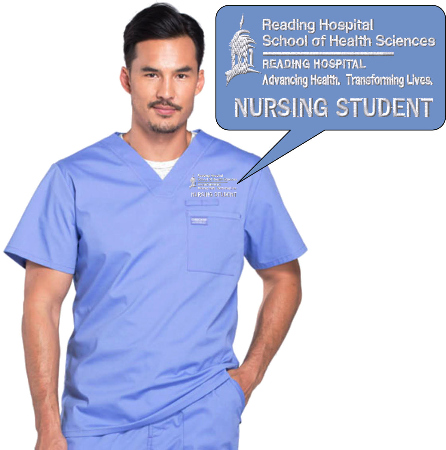 WW675 Cherokee Men's V-Neck Scrub Top