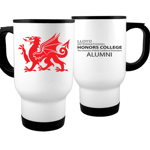 65 Full Color and Dragon Alumni Logo Travel Mug