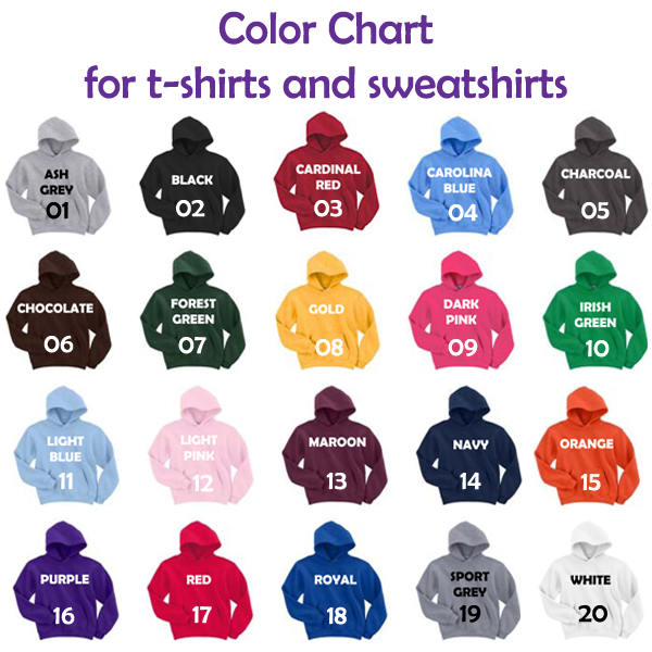 00 Apparel Color Chart