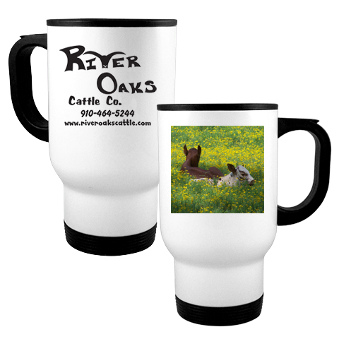 16 Travel Mug- Calves in Daisies